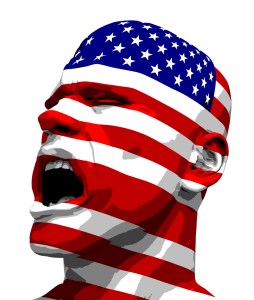 USA Flag Man Yelling