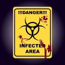 Sign of infected area